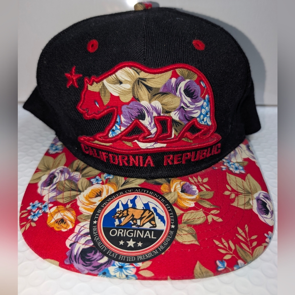 California Republic Floral Snapback Hat